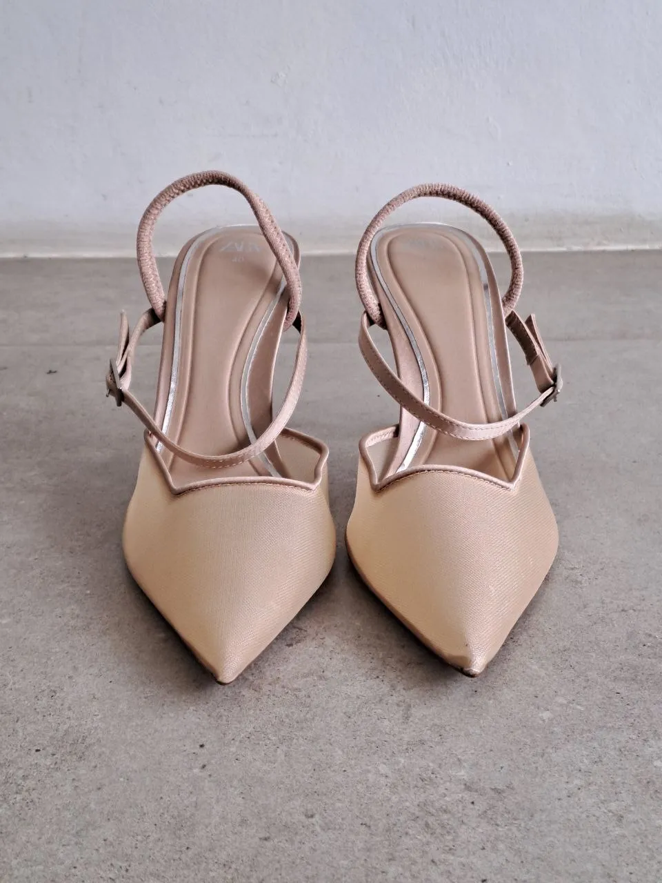 Cream Mules Stiletto Heels 