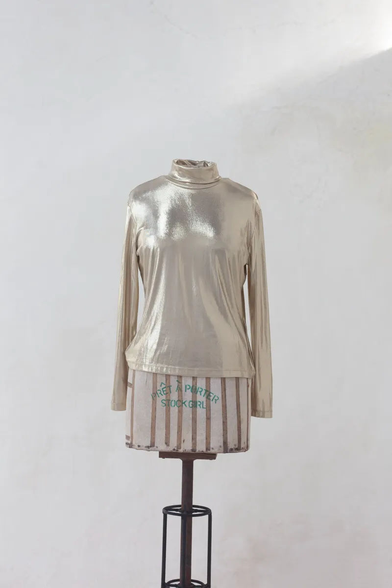 Metallic Gold Turtle Neck