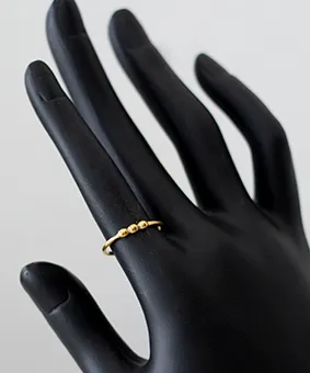 Three Bead Gold Ring