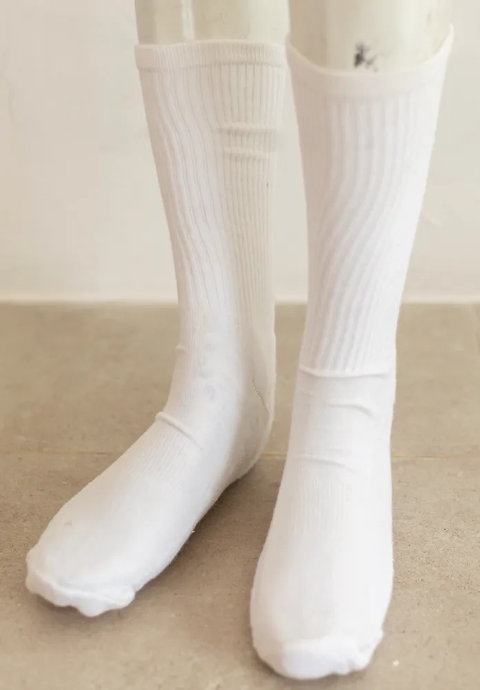 White Ribbed Socks
