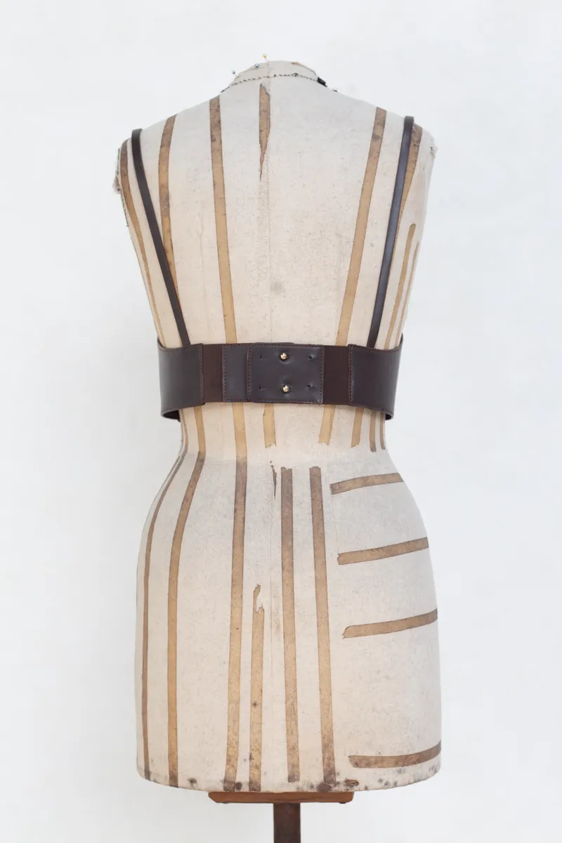 Leather Corset Style Belt with Straps