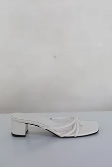 White Strappy Sandals with Block Heel