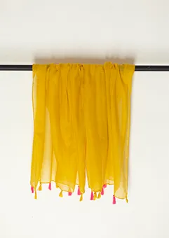 Yellow Scarf with Tassels
