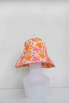 Pink and Orange Floral Bucket Hat