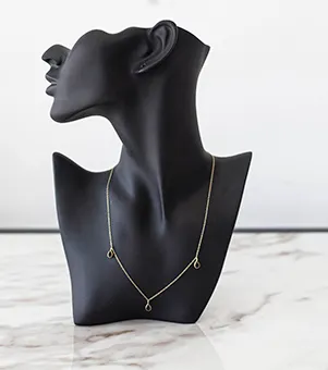 Thin Gold Chain with Tear Drop Pendants