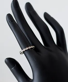 Silver Ring with Designs on Band 