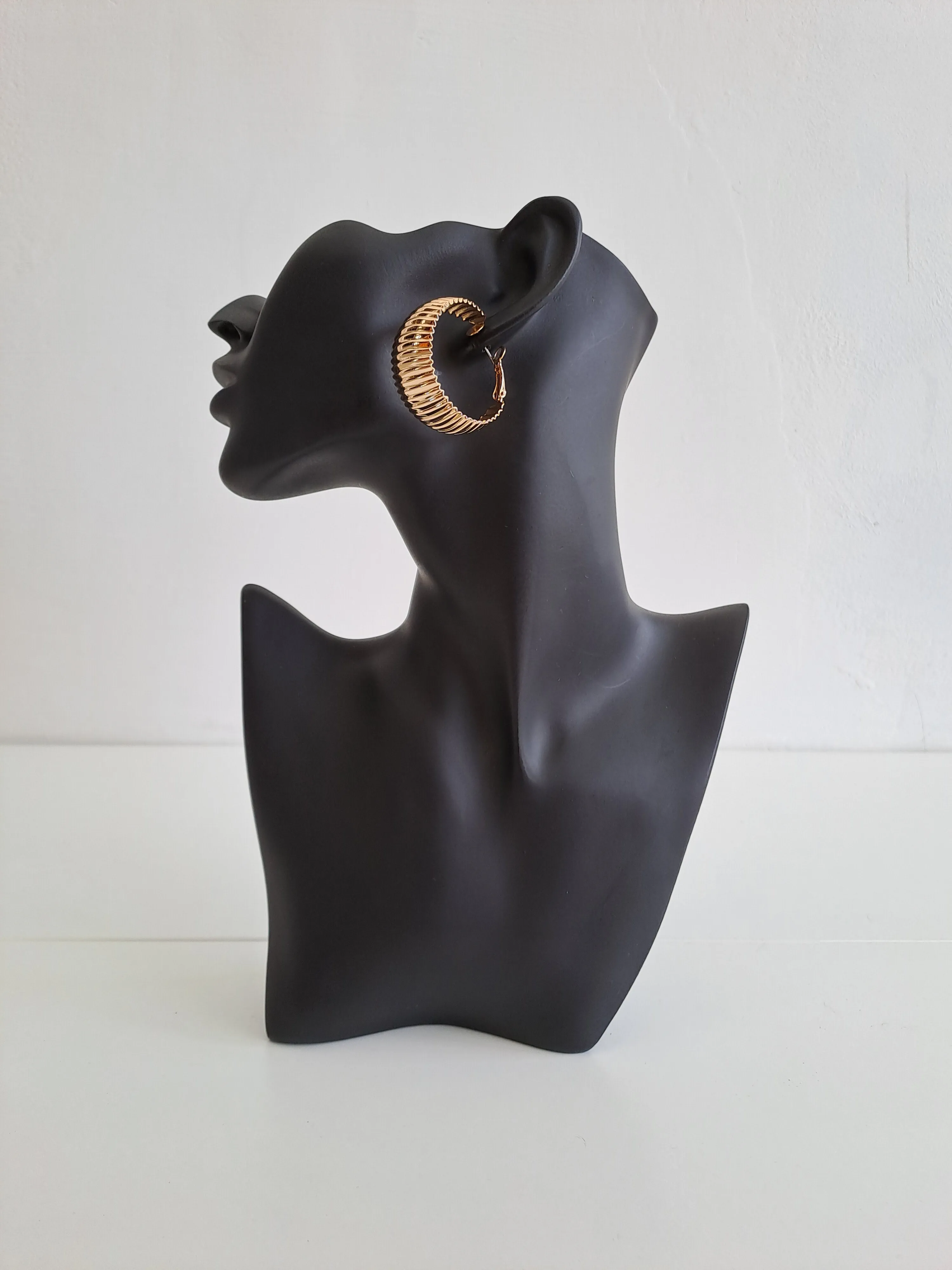 Stripes Hoop Gold Earrings