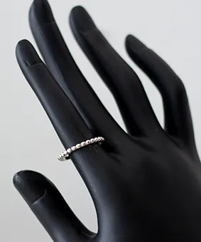 Beaded Silver Ring