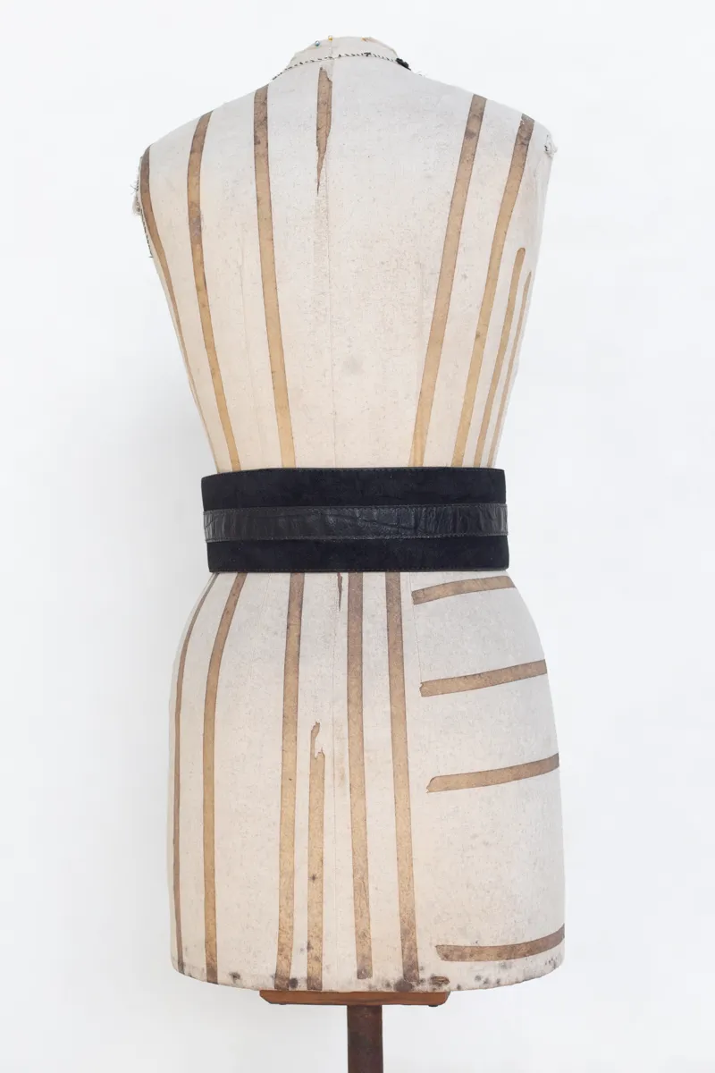Black Suede and Leather Belt