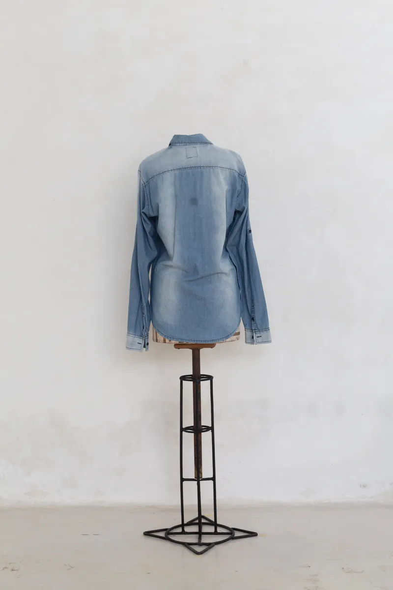  Faded Stonewashed Denim Shirt