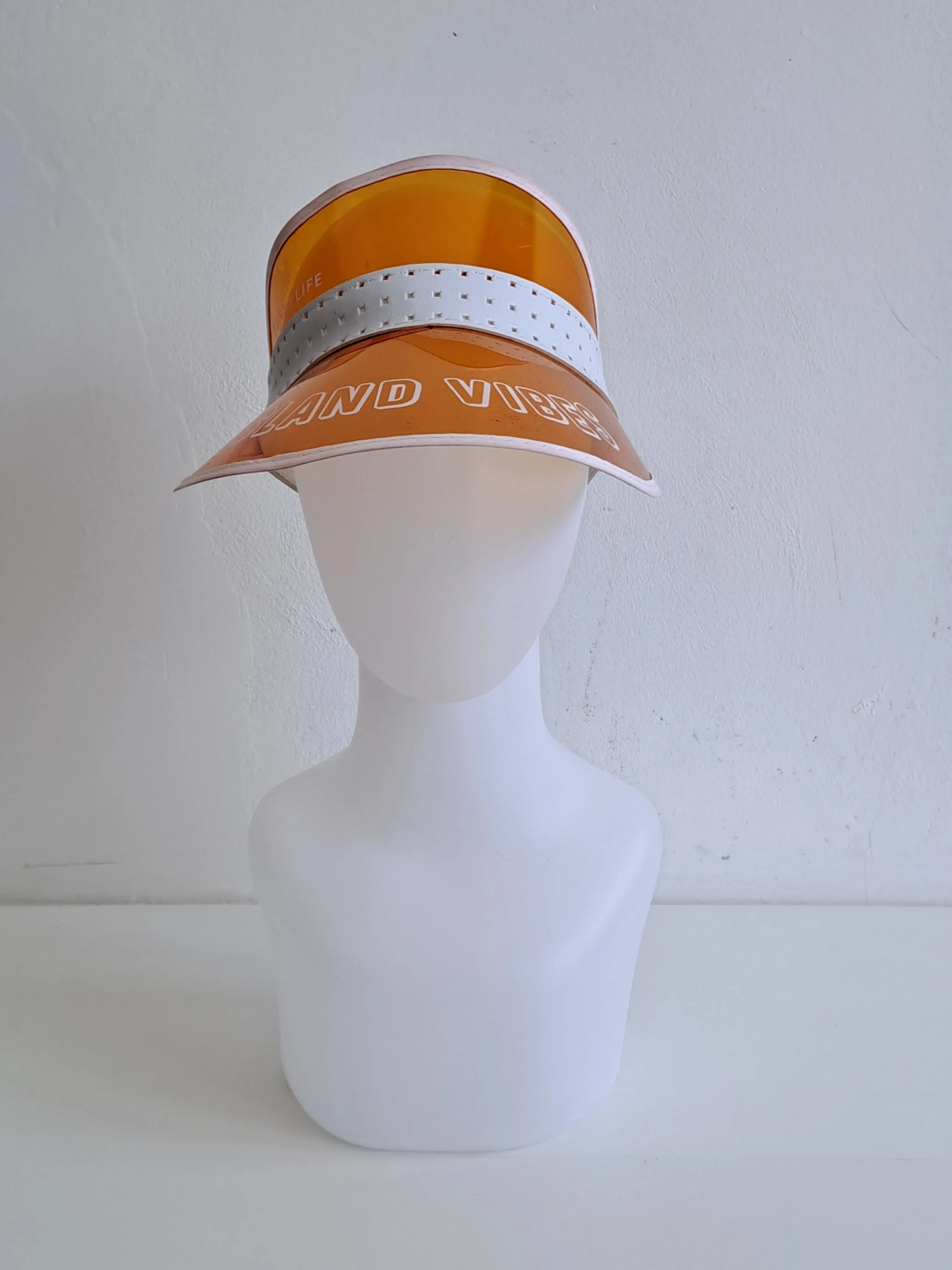 Clear Orange Visor with White Band
