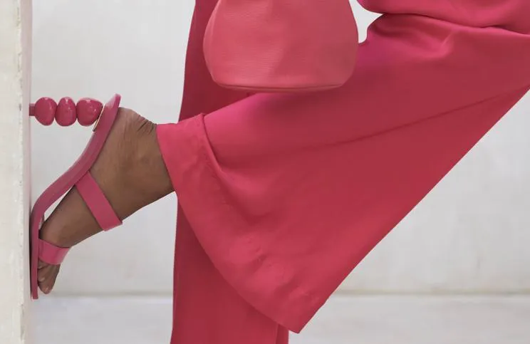 Magenta Sculpted Heels Sandals