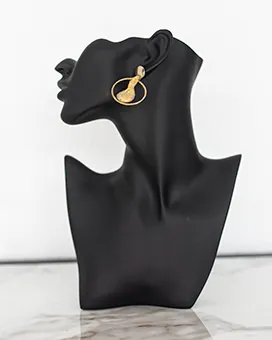 Gold Earrings with Abstract Design