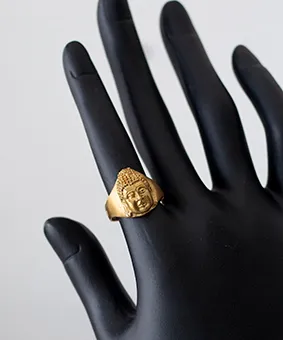 Gold Ring with Buddha Design