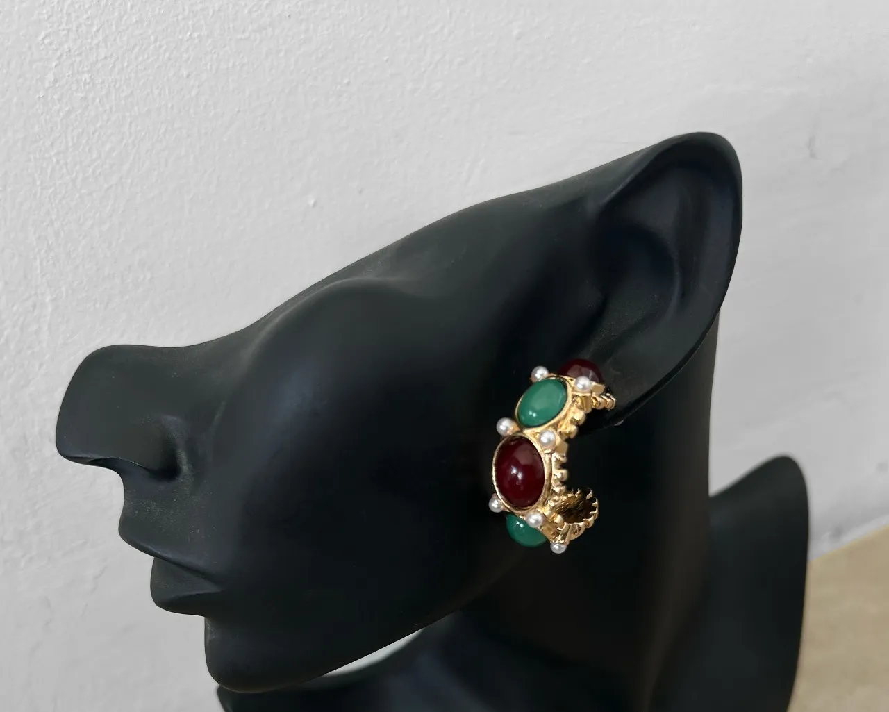 Gold Multistone Hoop Earrings