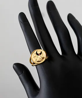 Gold Ring with Moon Design
