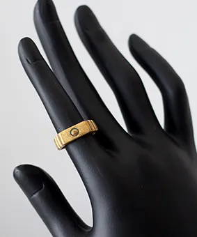 Gold Ring with Circle Engraving