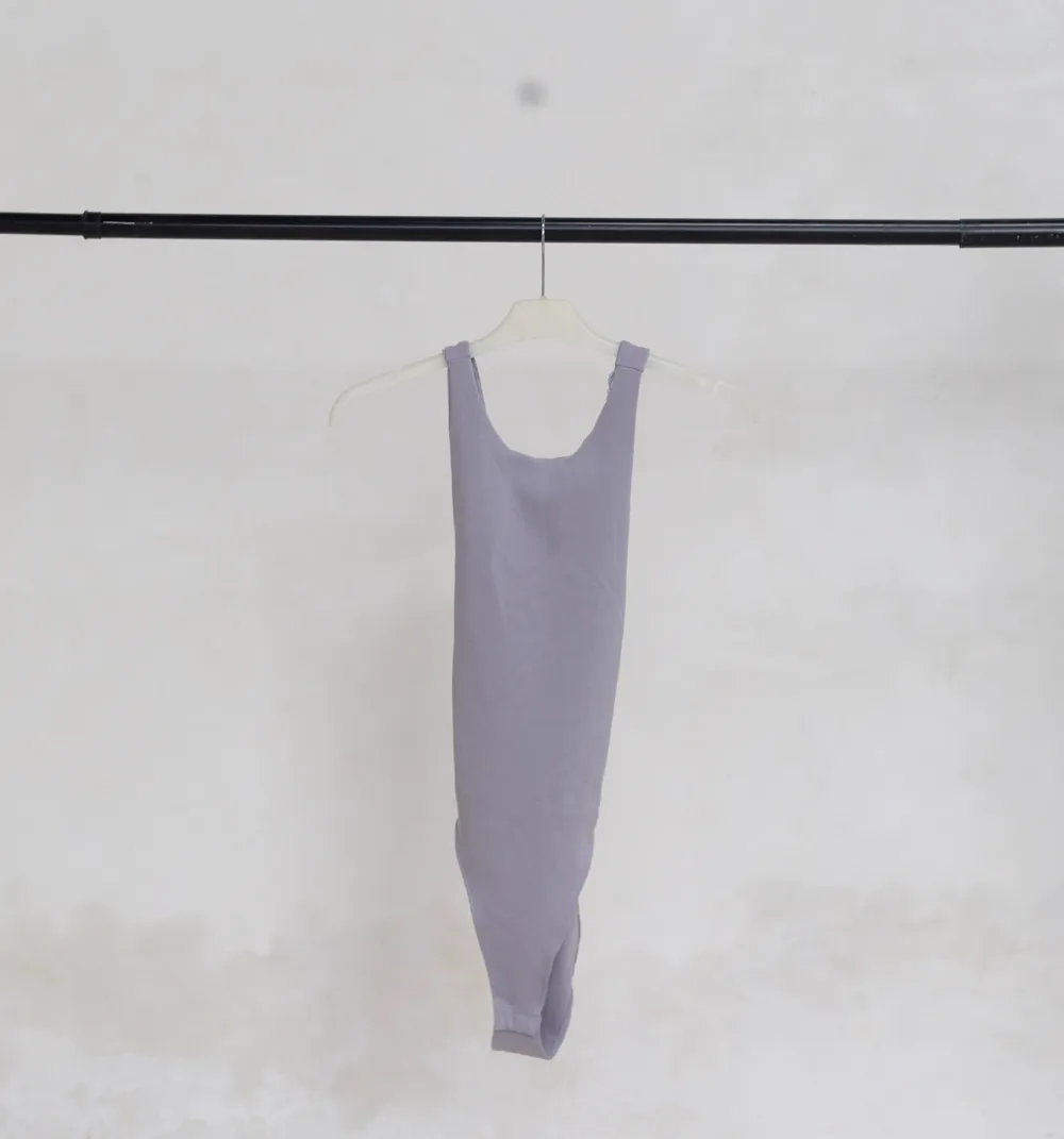 Grey Cross-Back Body Suit