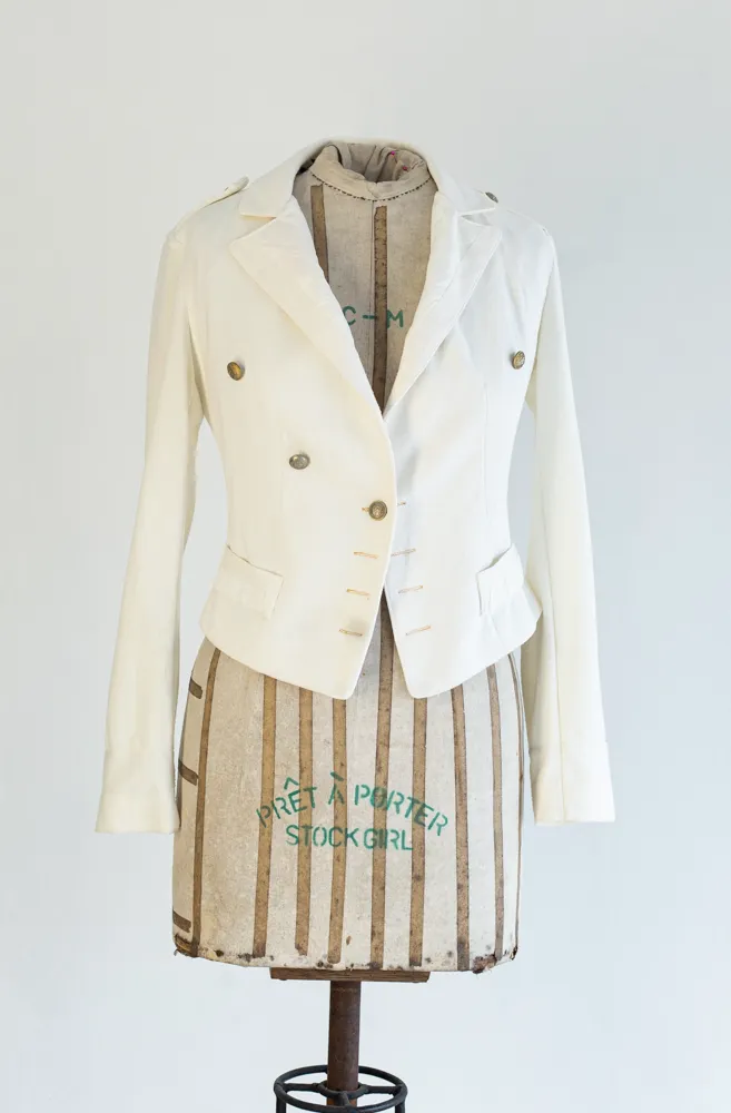 White Cropped Blazer