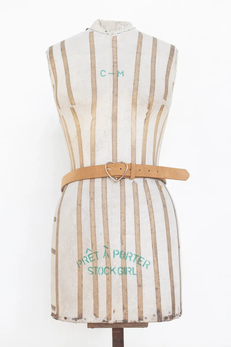 Light Brown Belt with Heart Buckle