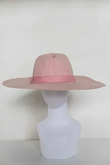 Light Pink Wide Brim Fedora Hat