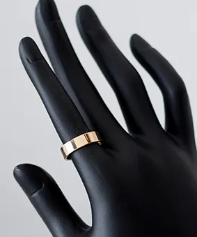 Gold Square Pattern Ring