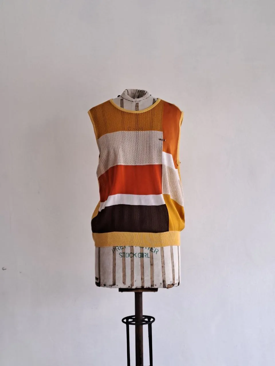 Yellow Squared Knitted Vest