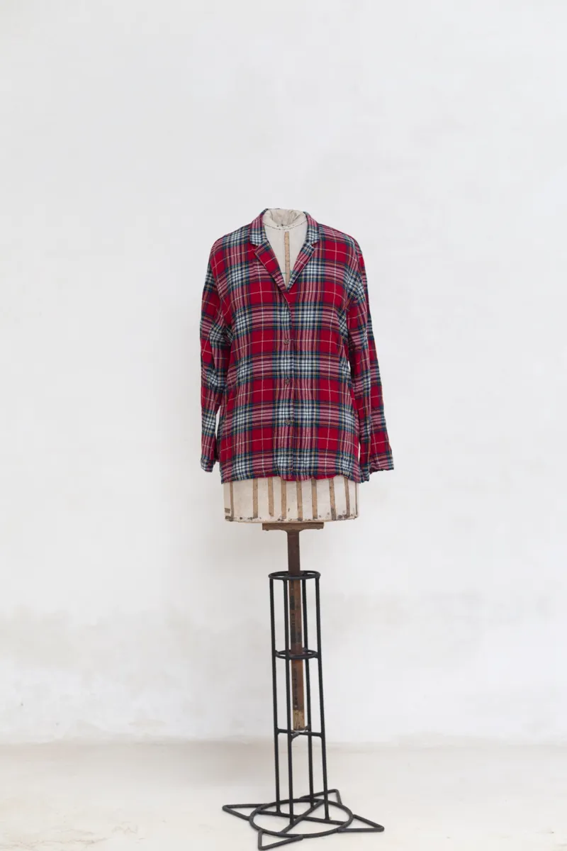 Red and Green Chequered Flannel Shirt