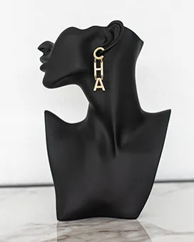 Chanel Gold Letter Earrings