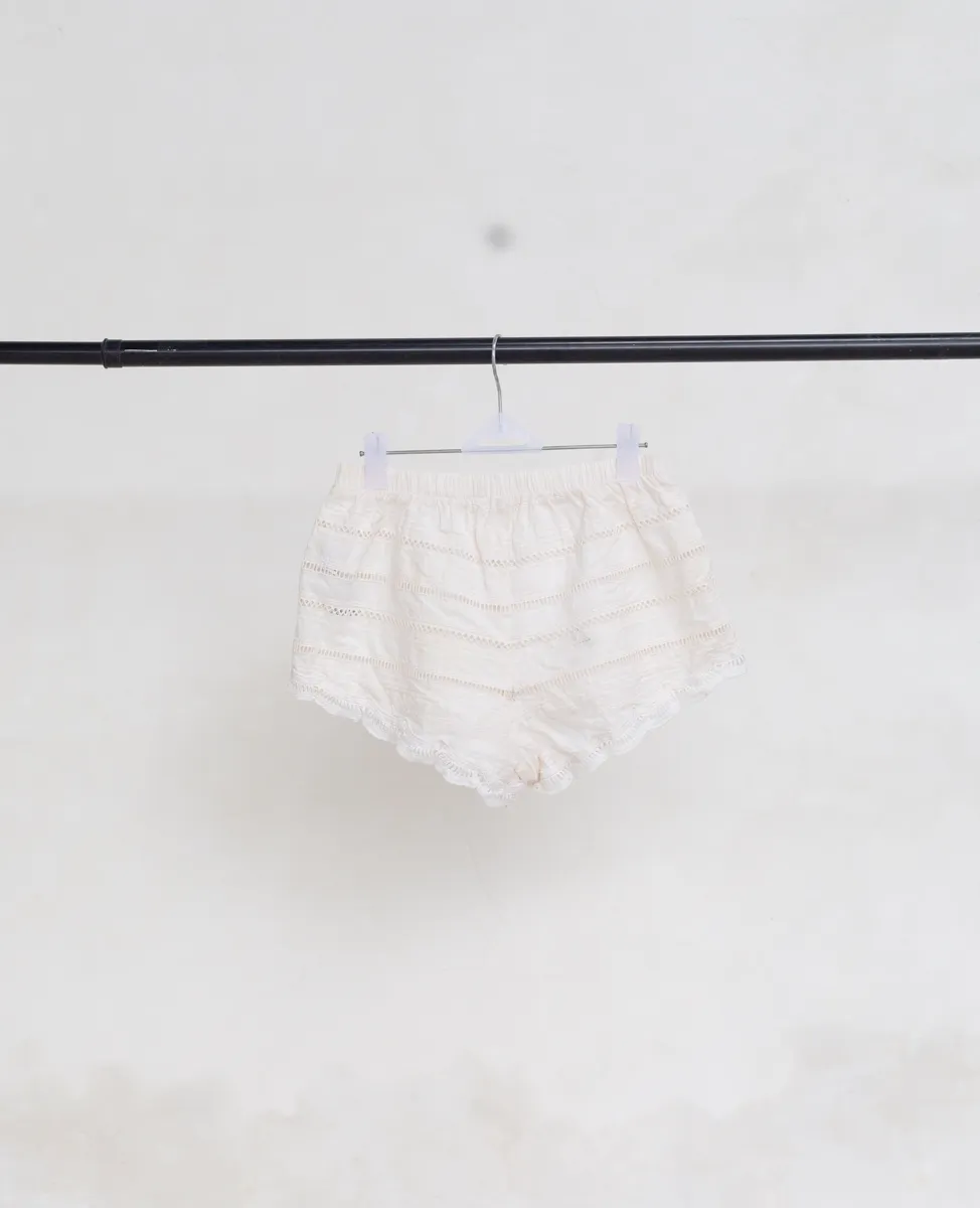 White Ruffled Shorts