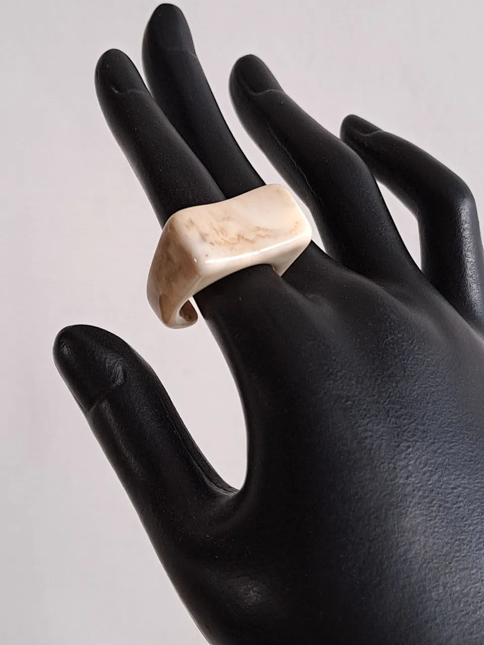 Marble Design Sculptural Ring