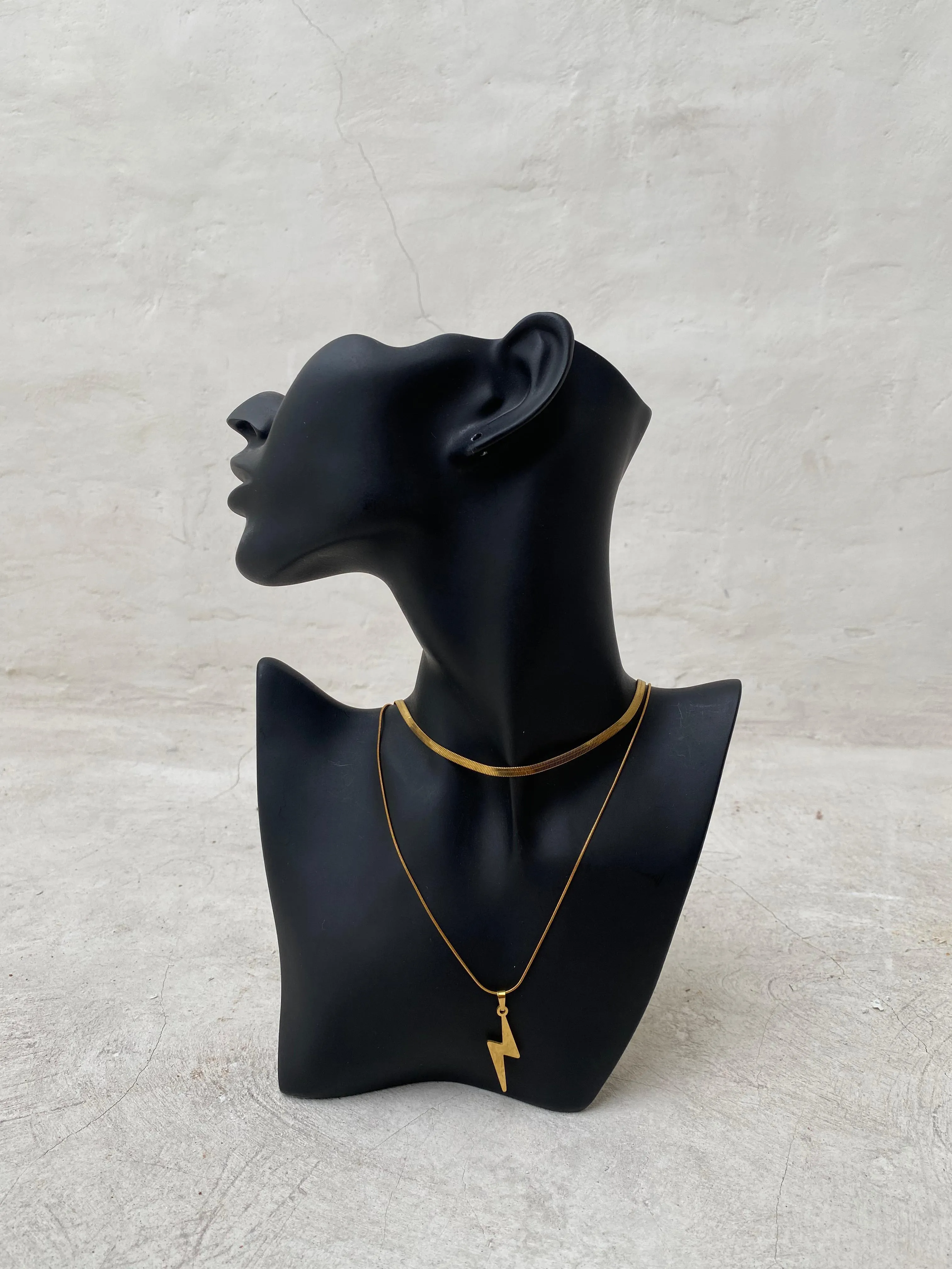 Double Gold Chain Lightning Bolt Necklace