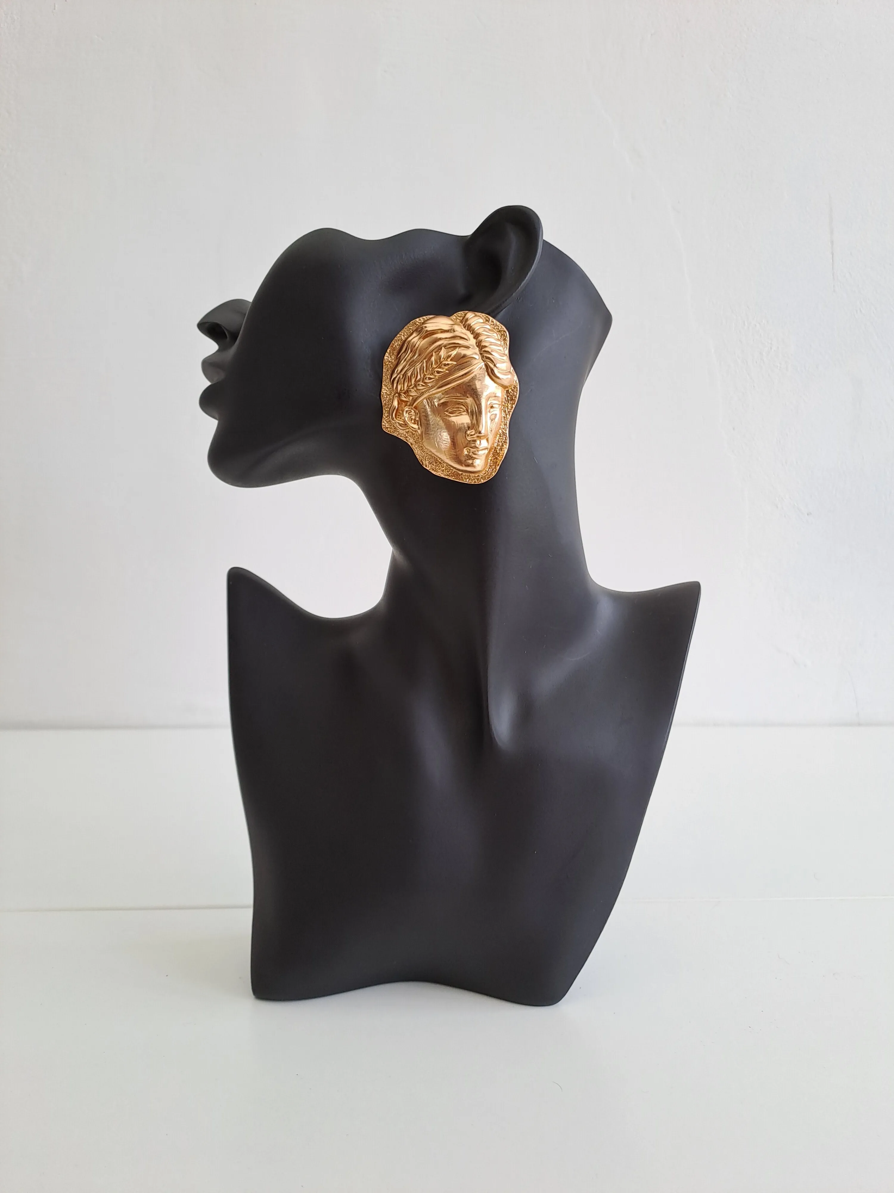 Gold Face Stud Earrings