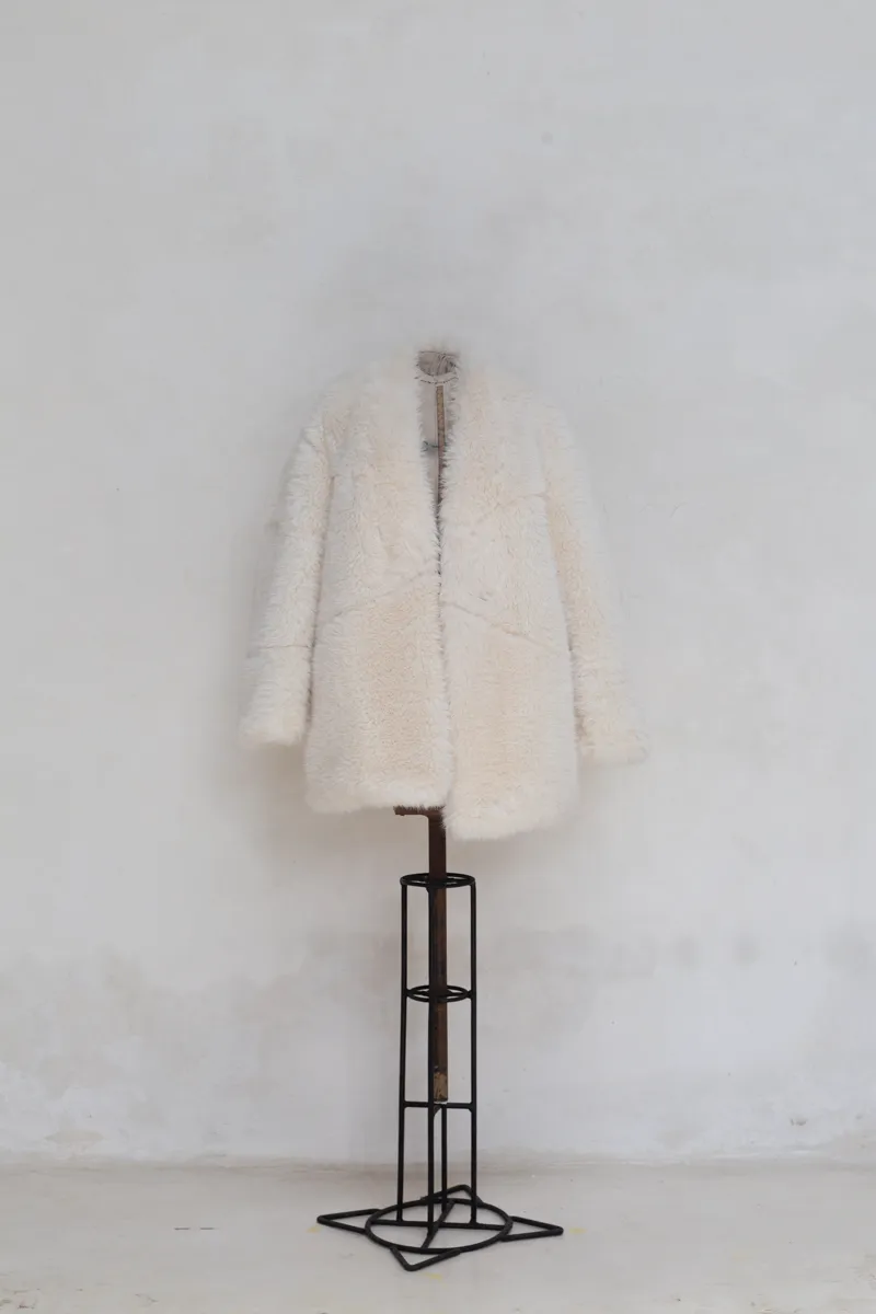 White Faux Fur Coat