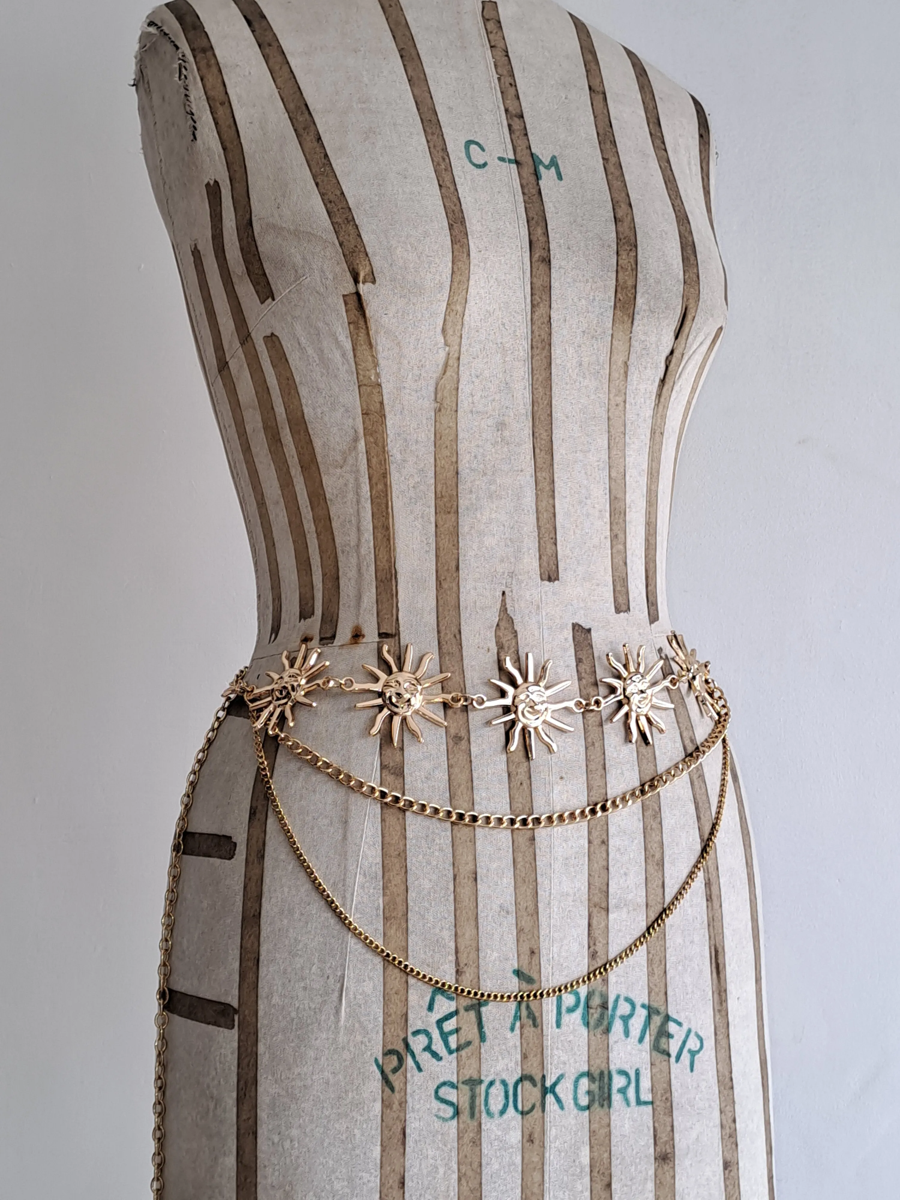 Layered Belt with Sun Pendants
