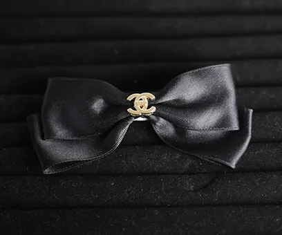 Black Chanel Bow Barrette