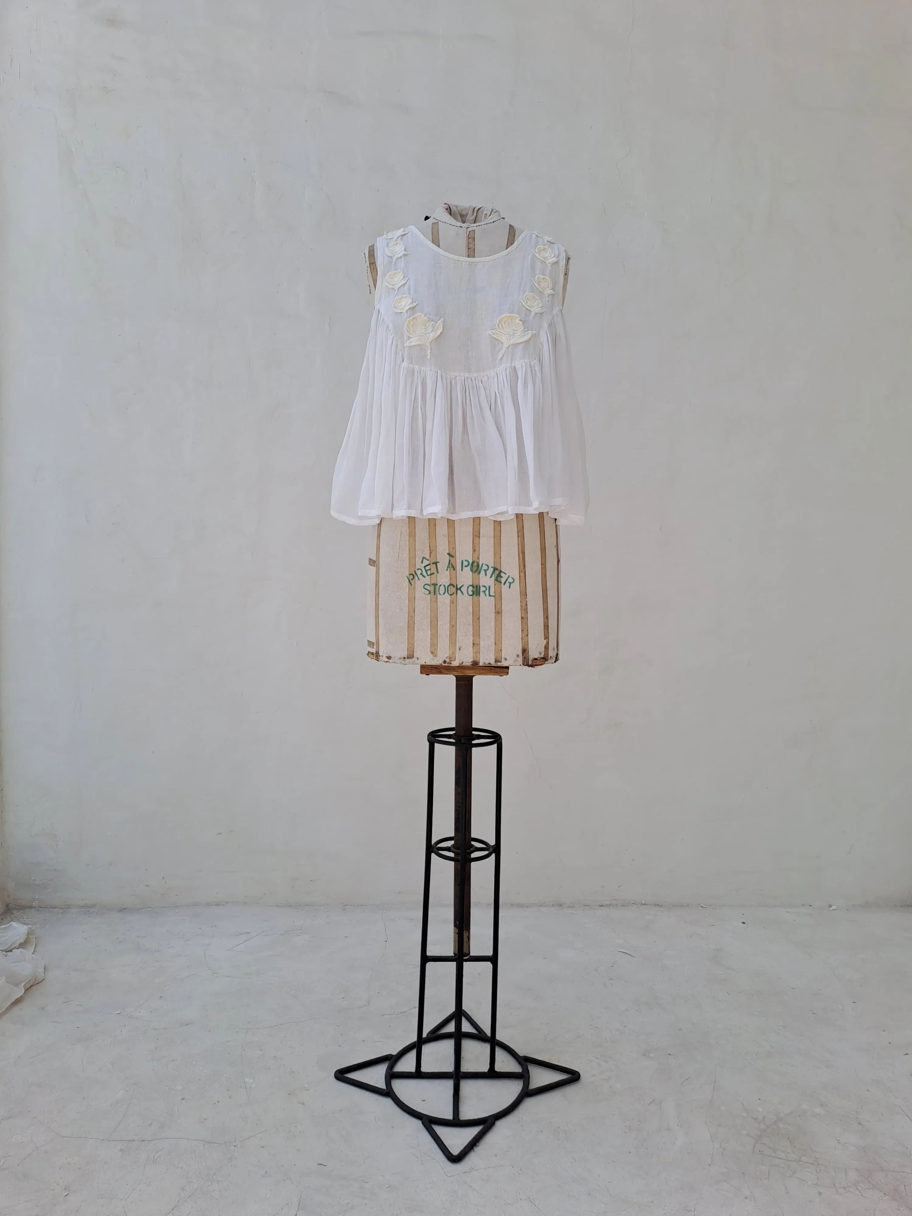 Innika Choo White Sleeveless Blouse with Yellow Flowers