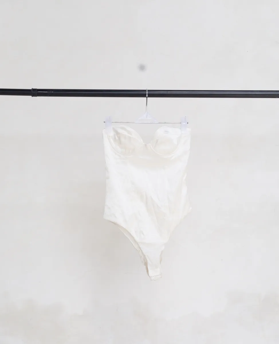 White Strapless Bodysuit 