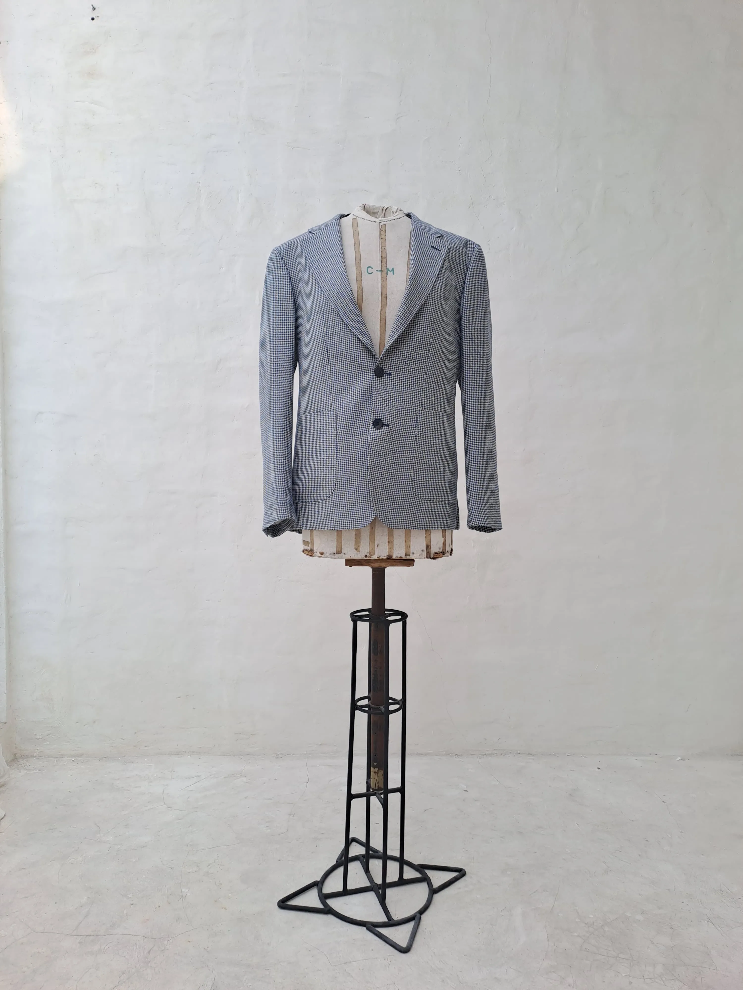 Dan John Men's Houndstooth Blue Blazer
