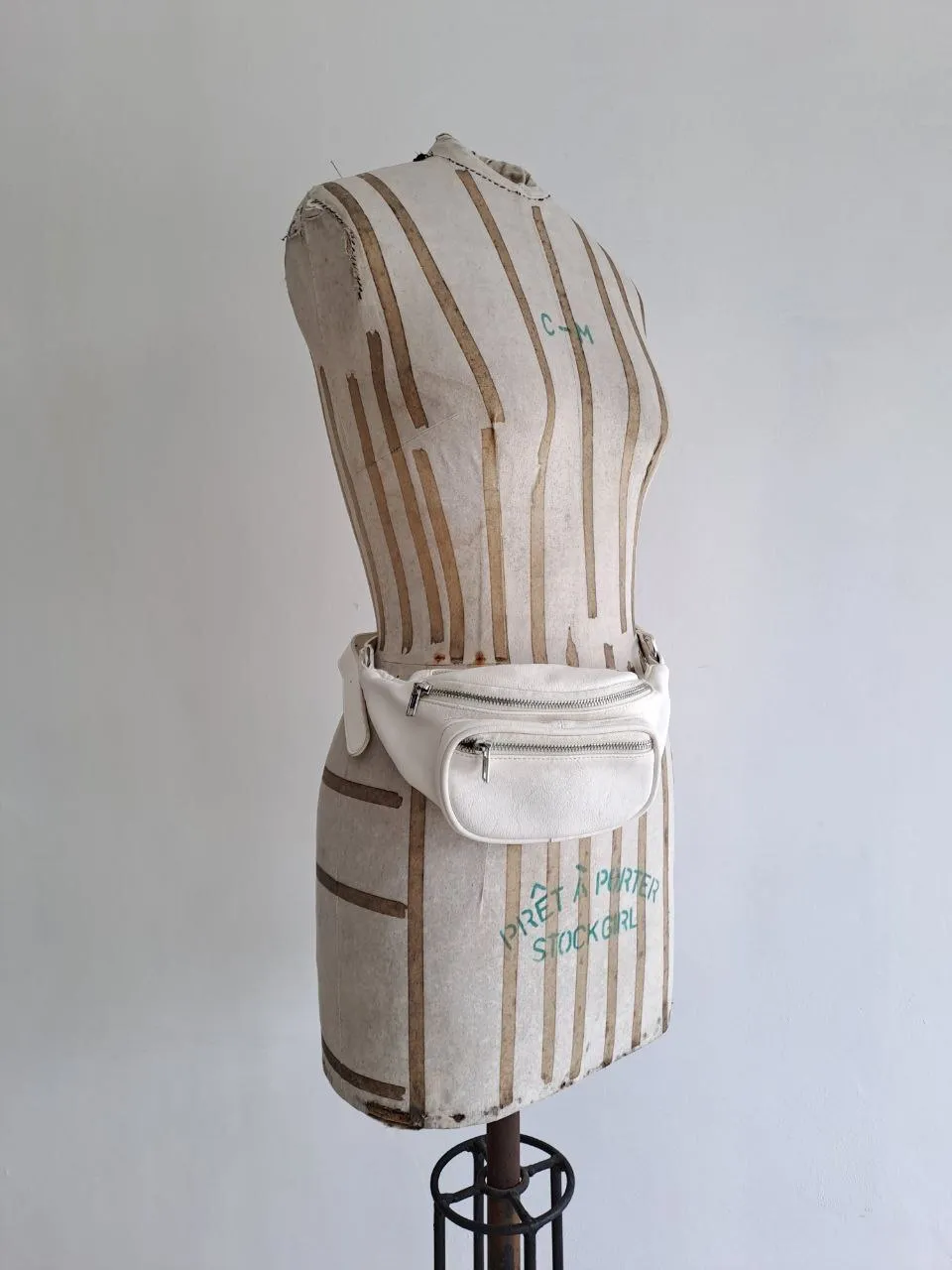 White Leather Waist Bag