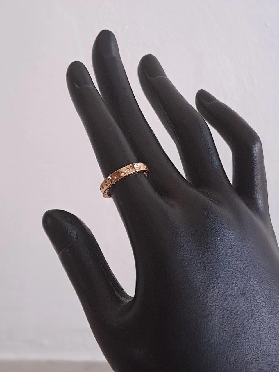 Triangle Studded Design Gold Ring