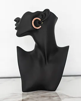 Pink Marble Half Hoop Earrings