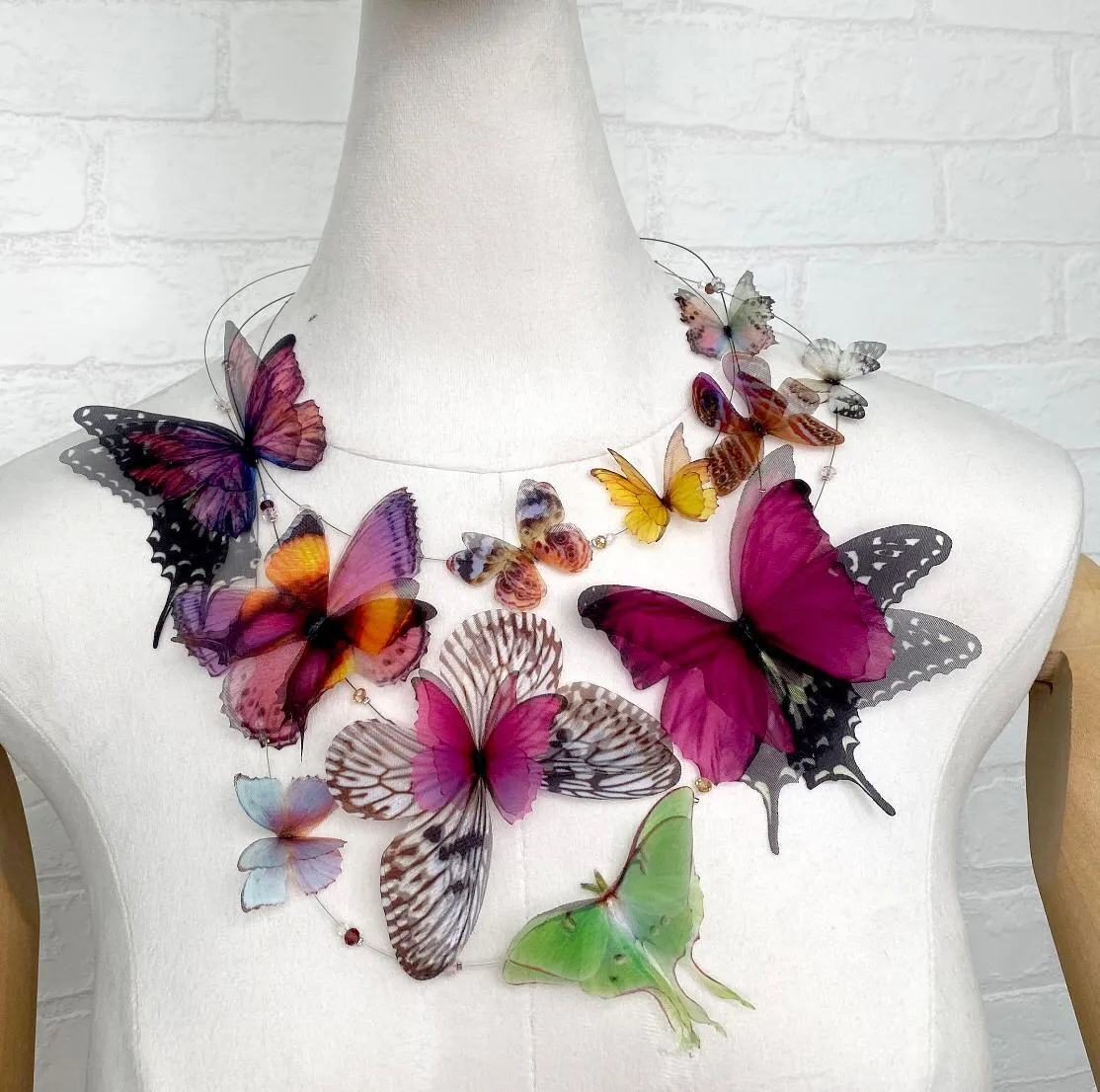 Silk Butterflies Necklace