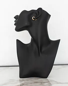 Patterned Half Hoop Gold Earrings