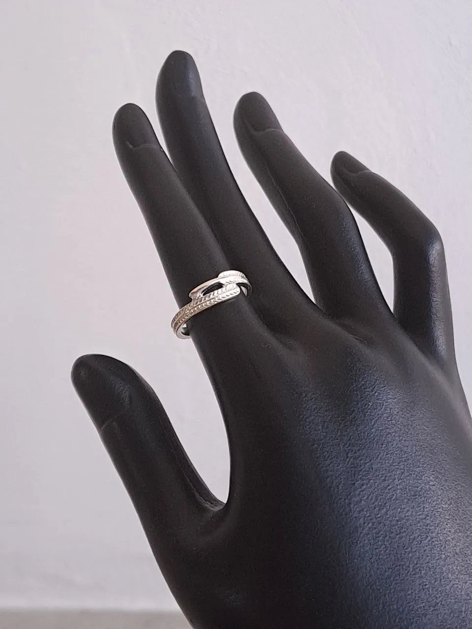 Feather Design Silver Ring