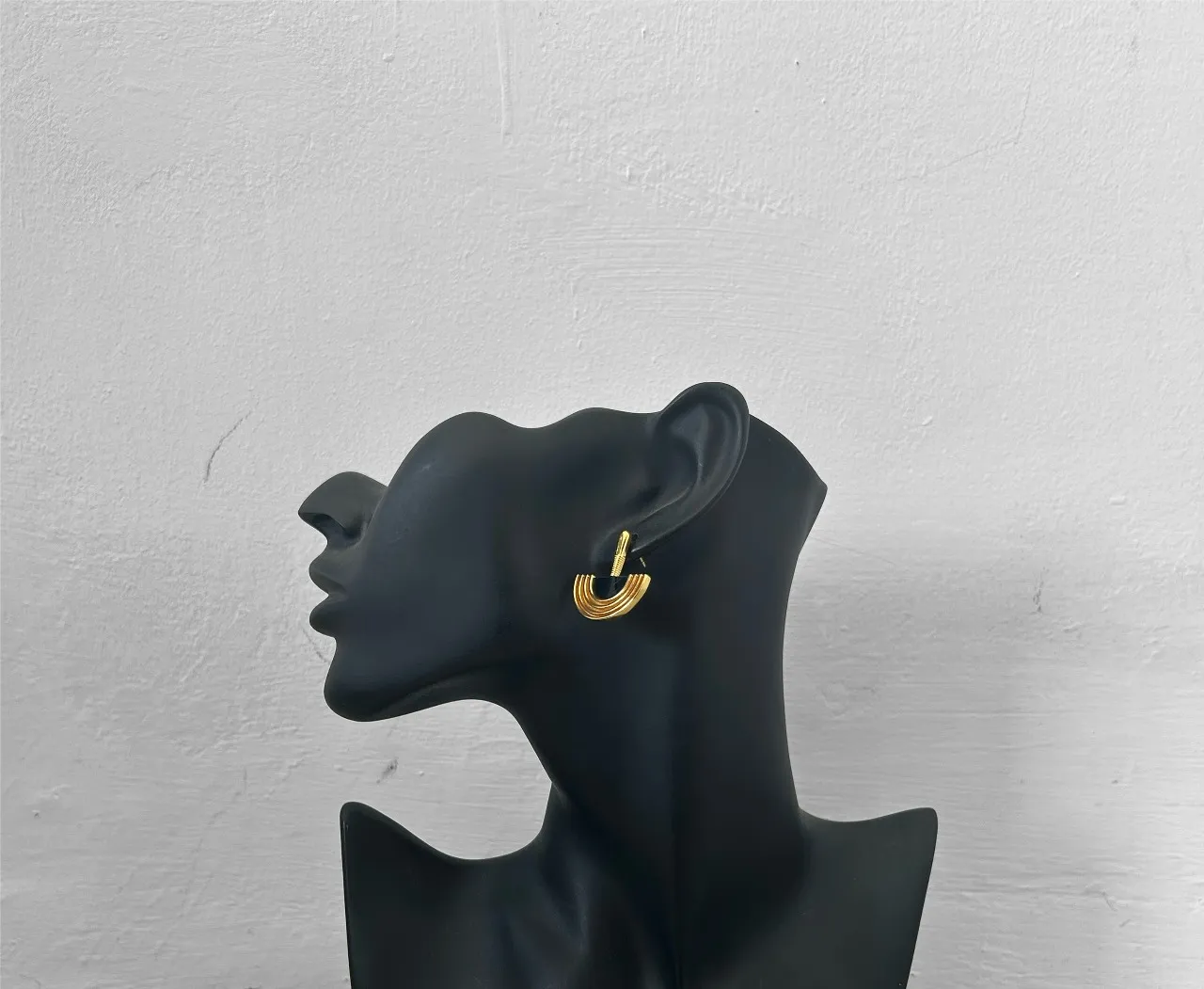 Black and Gold Stud Earrings