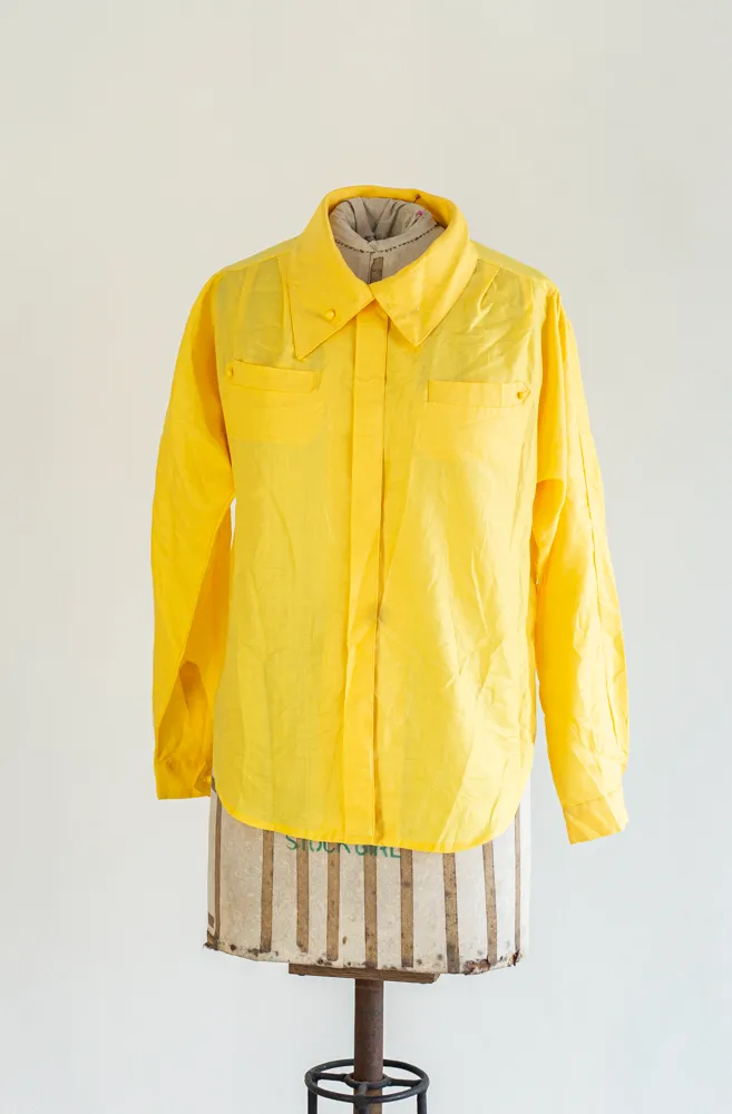 Yellow Shirt with Asymmetric Collar