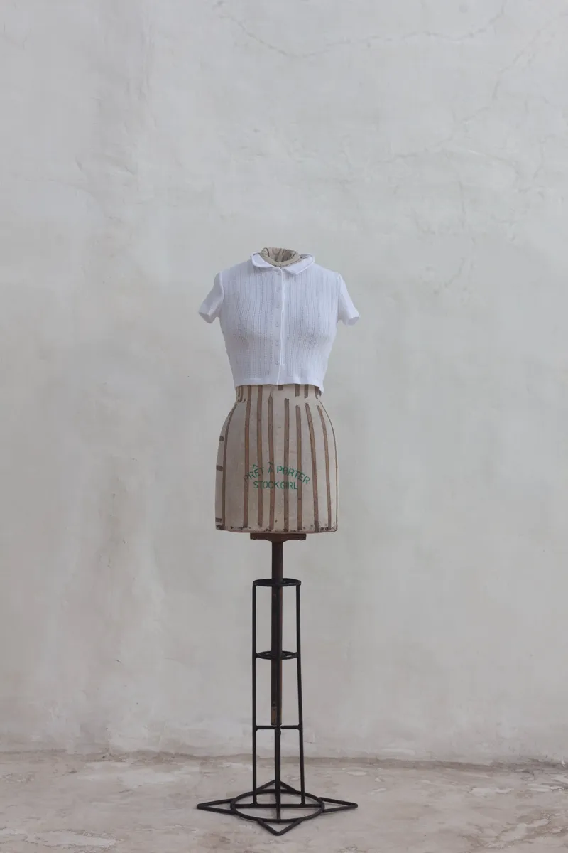  White Short Sleeved Button Down Top