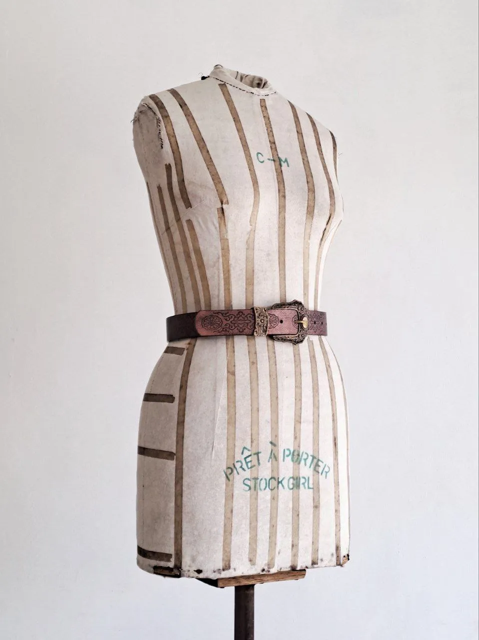 Vintage Carved Brown Belt