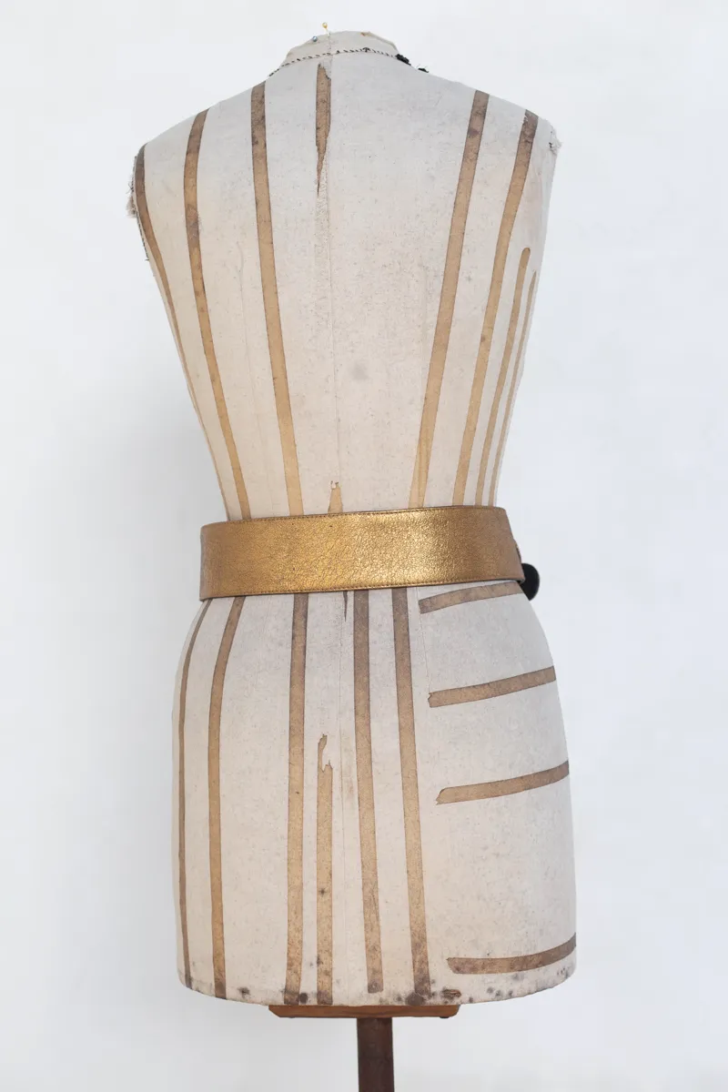 Metallic Gold Belt with Snake Shaped Buckle
